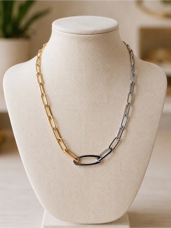 Kendra Scott Jewelry - Kendra Scott Adeline Chain Necklace, Mixed Metal Gold and Silver